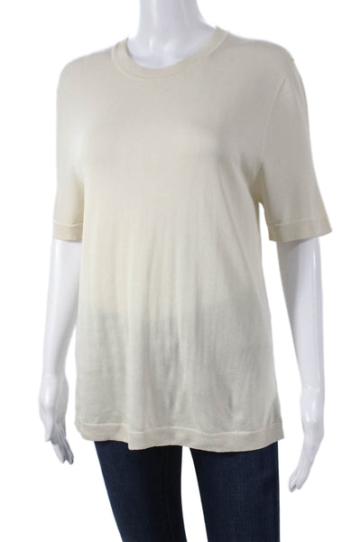 Christian Wijnants Womens Pullover Crew Neck Short Sleeve Beige Size XS
