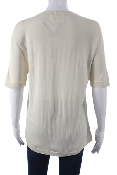 Christian Wijnants Womens Pullover Crew Neck Short Sleeve Beige Size XS