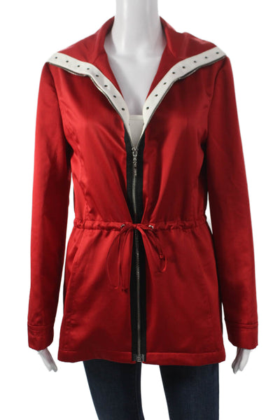 St. John Sport Unisex Adults Basic Jacket Red Polyester Long Sleeve Size S