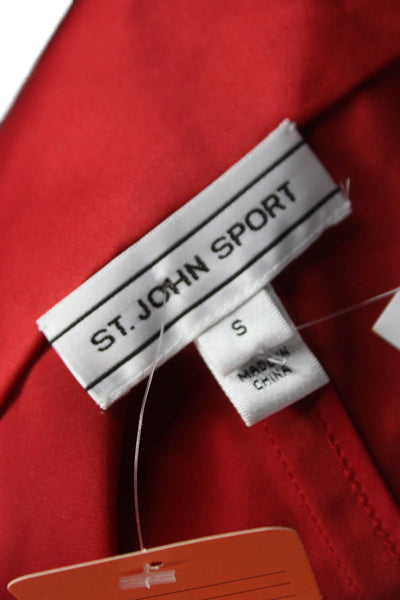 St. John Sport Unisex Adults Basic Jacket Red Polyester Long Sleeve Size S
