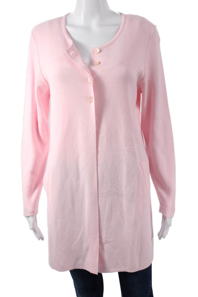 Jennifer T Unisex Adults Pink Cardigan Button Up Long Sleeve Size M