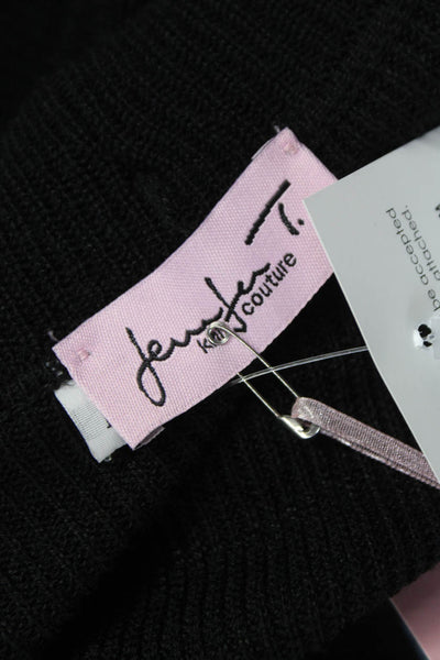 Jennifer T Women Cardigan Black Collared Long Sleeve Cotton Viscose Size L