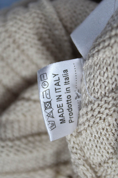 Jennifer T Womens Beige Collared Long Sleeve Cardigan Size 14