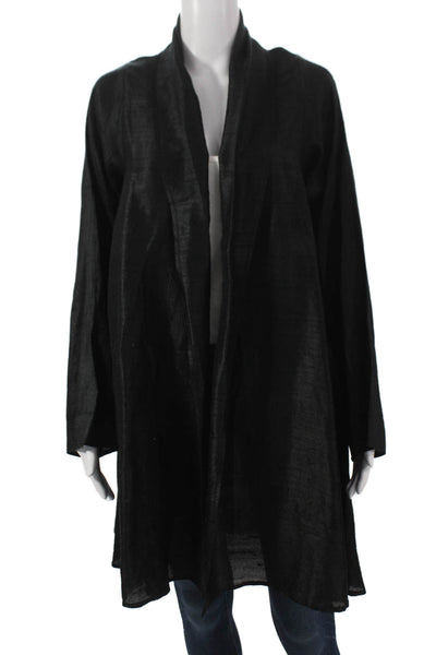 Jennifer T Womens Lightweight Jacket Black Polyester Blend Size One Size