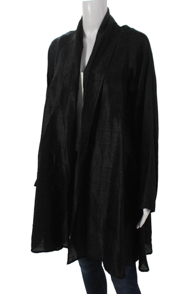 Jennifer T Womens Lightweight Jacket Black Polyester Blend Size One Size
