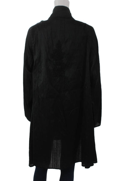 Jennifer T Womens Lightweight Jacket Black Polyester Blend Size One Size