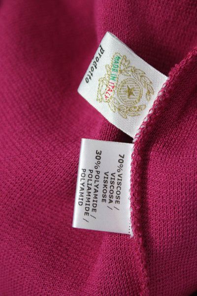Jennifer T Womens Overcoat Pink V-Neck Button Long Sleeve 70% Viscose Size L