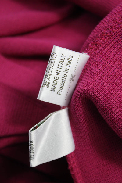 Jennifer T Womens Overcoat Pink V-Neck Button Long Sleeve 70% Viscose Size L