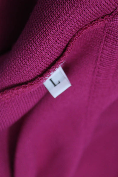 Jennifer T Womens Overcoat Pink V-Neck Button Long Sleeve 70% Viscose Size L