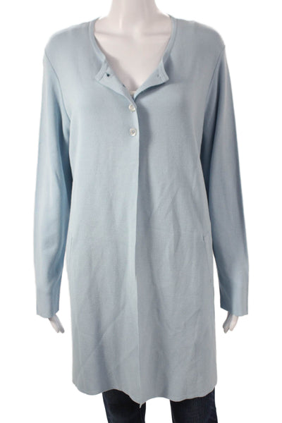 Jennifer T Womens Blue V-Neck Long Sleeve Cardigan Size XL