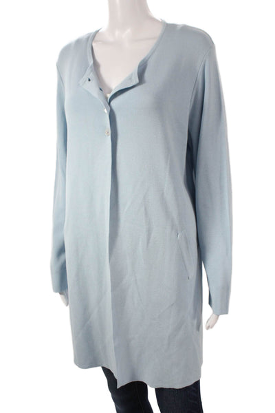 Jennifer T Womens Blue V-Neck Long Sleeve Cardigan Size XL