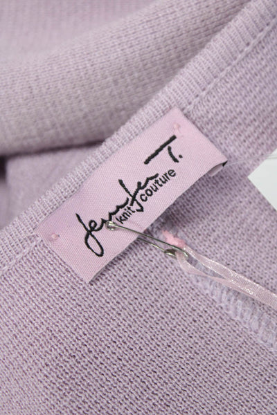 Jennifer T Womens Purple Solid Cotton Blend Overcoat Button Long Sleeve Size L