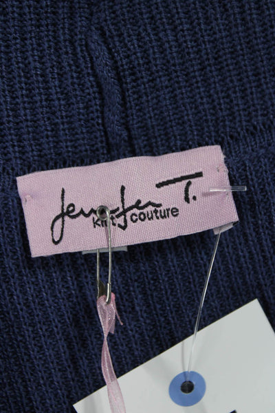 Jennifer T Womens Solid Blue Cotton Blend Cardigan Long Sleeve Size M