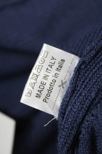 Jennifer T Women Cardigan Collared Long Sleeve Blue 55% Cotton Size M