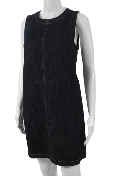 Everlane Womens Shift Denim Mini Dress Sleeveless Blue Organic Cotton Size 0