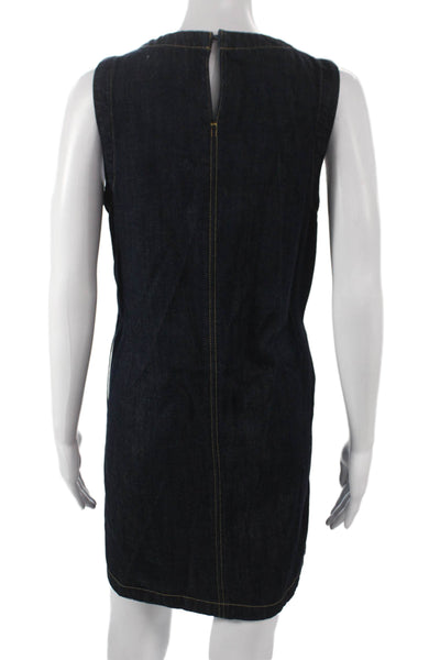 Everlane Womens Shift Denim Mini Dress Sleeveless Blue Organic Cotton Size 0