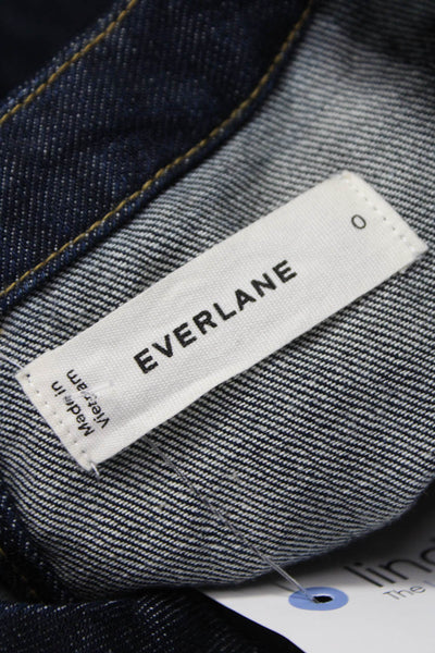 Everlane Womens Shift Denim Mini Dress Sleeveless Blue Organic Cotton Size 0