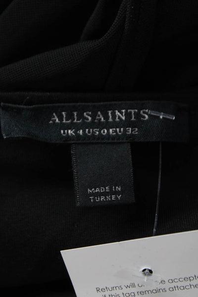 Allsaints Womens Black Square Neck Sleeveless Mini Dress Size 0