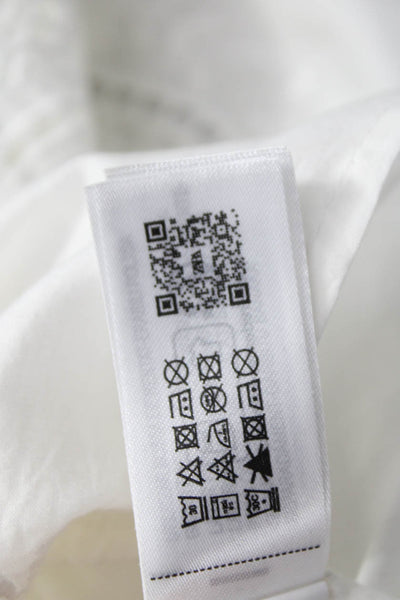 Zara Unisex Adults Shirt Dress White Cotton Floral Embroidered Button Size S