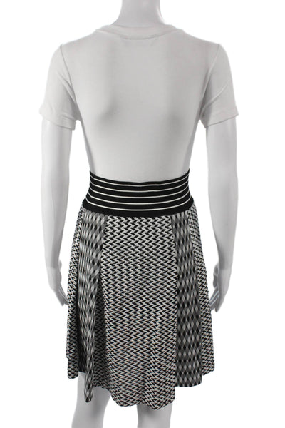 Missoni Women A-Line Skirt Knee Length Black Rayon Geometric Size 40