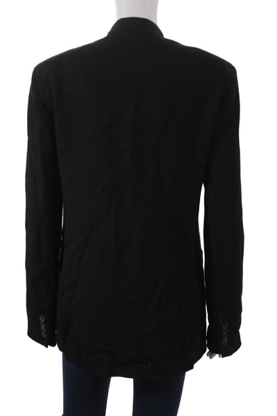 Loulou Studio Women Blazer Black Viscose Blend Long Sleeve Hook & Loop Size S