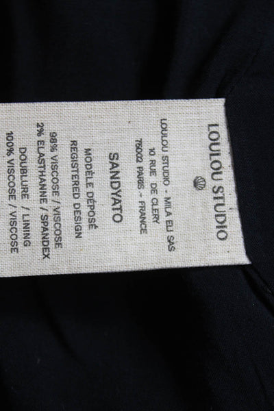 Loulou Studio Women Blazer Black Viscose Blend Long Sleeve Hook & Loop Size S