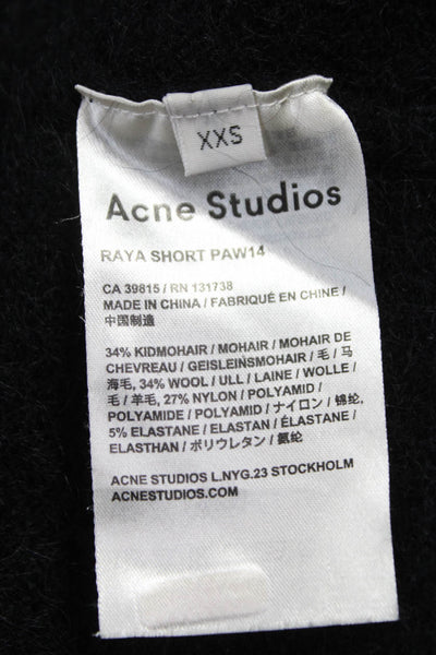 ACNE Studios Women Cardigan Black Kidmohair V Neck Long Sleeve Size 2XS