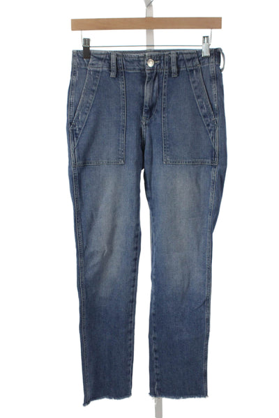 Maje Unisex Adults Straight Blue High Rise Cotton Jeans Size 34