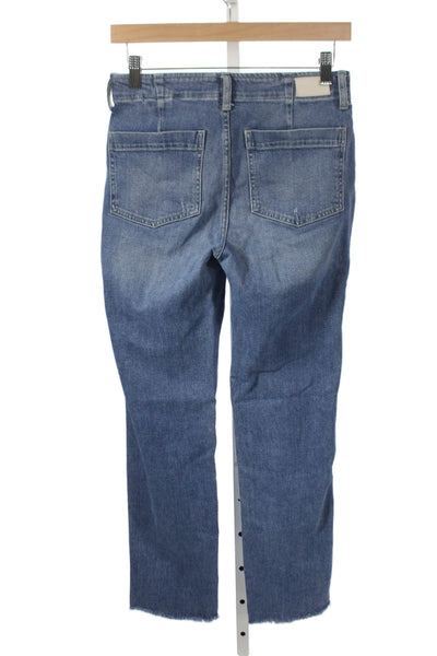 Maje Unisex Adults Straight Blue High Rise Cotton Jeans Size 34