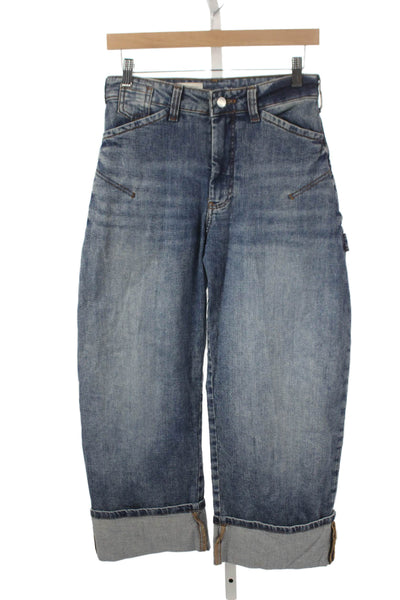 Pilcro Anthropologie Women Boyfriend Jeans Blue High Rise Cotton Blend Size 24
