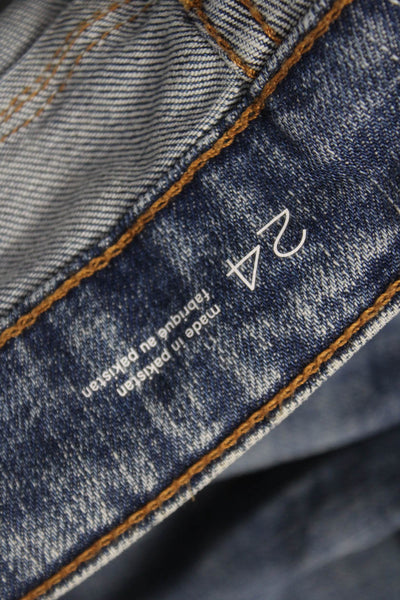 Pilcro Anthropologie Women Boyfriend Jeans Blue High Rise Cotton Blend Size 24