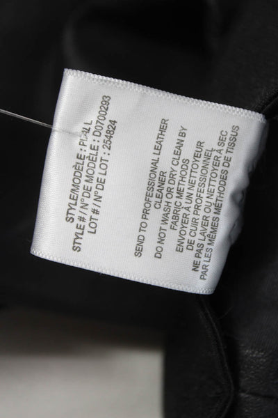 Theory Women Leather Ankle Leggings Black Size 2