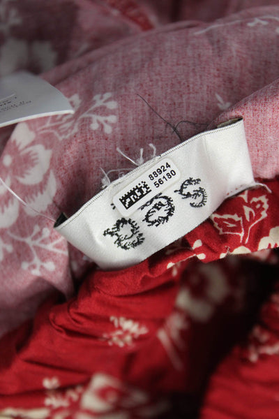 Sea New York Women Peasant Skirt Red Floral Cotton Pull On Midi Size S