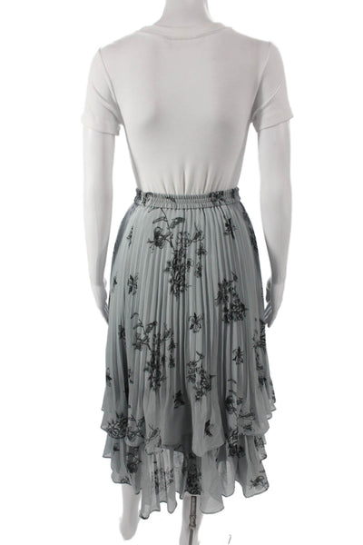 Club Monaco Womens Gray Floral Pleated Polyester Skirt Petite Size XS