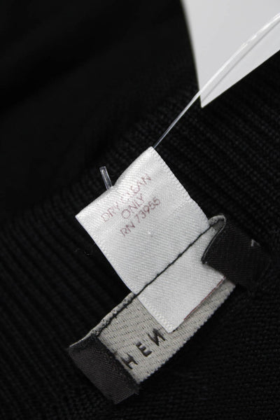 Henri Bendel Women Pullover Sweater Silk Turtleneck Long Sleeve Black Size S