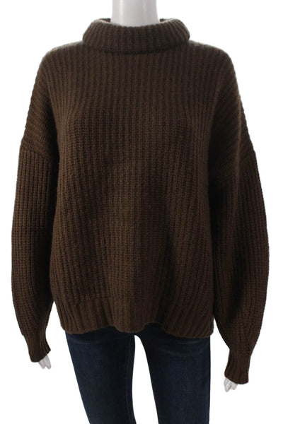 Splendid Womens Cowl Neck Pullover Sweater Brown Nylon Long Sleeve Size S