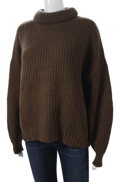 Splendid Womens Cowl Neck Pullover Sweater Brown Nylon Long Sleeve Size S