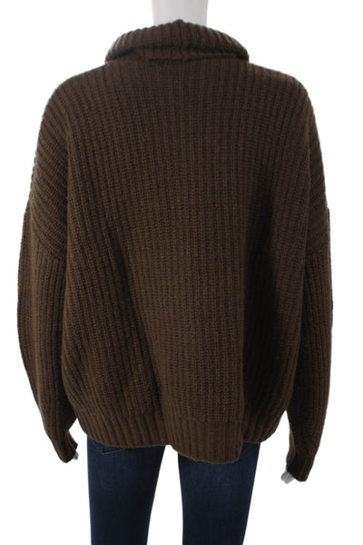 Splendid Womens Cowl Neck Pullover Sweater Brown Nylon Long Sleeve Size S