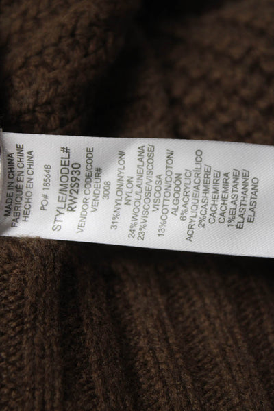 Splendid Womens Cowl Neck Pullover Sweater Brown Nylon Long Sleeve Size S