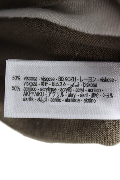 Zara Women Brown Viscose Pullover Sweater Round Neck Long Sleeve Size S