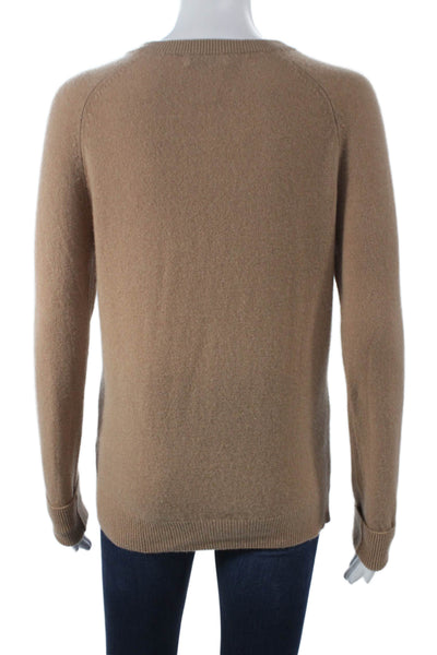 Equipment Femme Women Beige Cashmere Crew Neck Pullover Long Sleeve Size XS