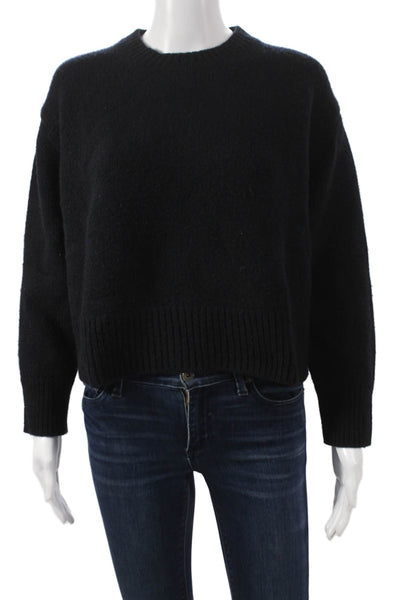 Nili Lotan Womens Lambswool Pullover Sweater Black Crew Neck Size XS