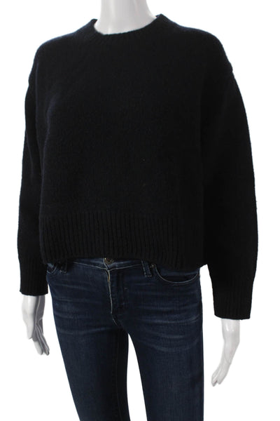 Nili Lotan Womens Lambswool Pullover Sweater Black Crew Neck Size XS