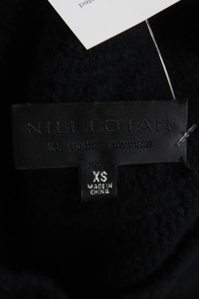 Nili Lotan Womens Lambswool Pullover Sweater Black Crew Neck Size XS