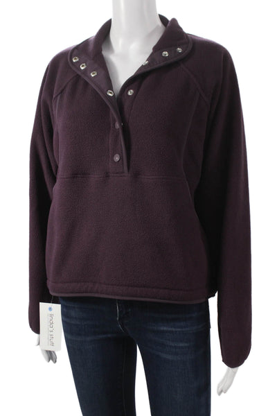 Outdoor Voices Women Purple Pullover Sweatshirt Collared Long Sleeve Size XS