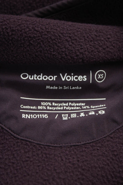 Outdoor Voices Women Purple Pullover Sweatshirt Collared Long Sleeve Size XS