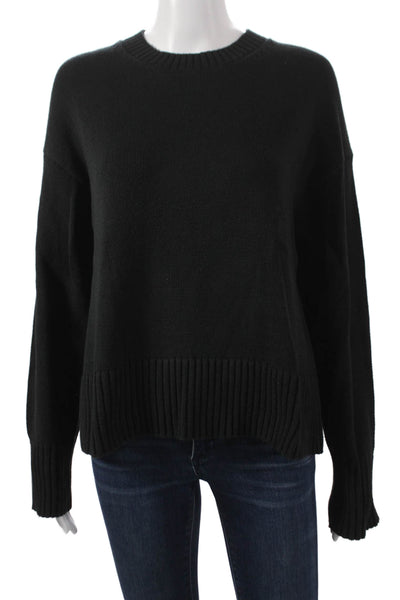 Everlane Womens Black Organic Cotton Crew Neck Pullover Long Sleeve Size S