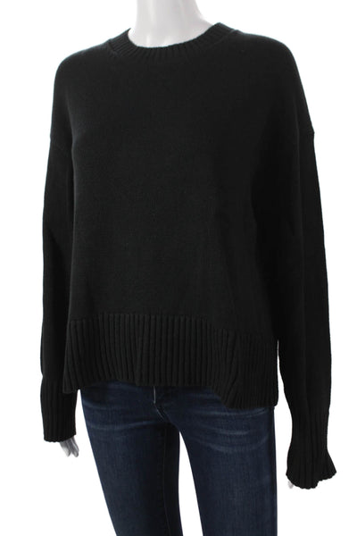 Everlane Womens Black Organic Cotton Crew Neck Pullover Long Sleeve Size S