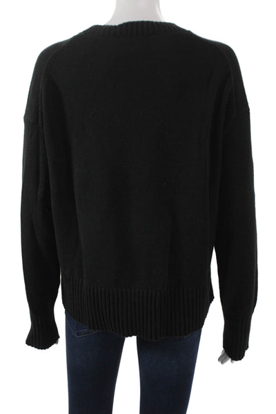 Everlane Womens Black Organic Cotton Crew Neck Pullover Long Sleeve Size S
