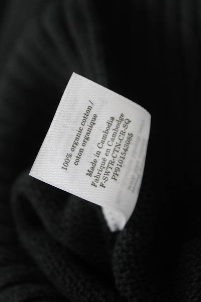 Everlane Womens Black Organic Cotton Crew Neck Pullover Long Sleeve Size S